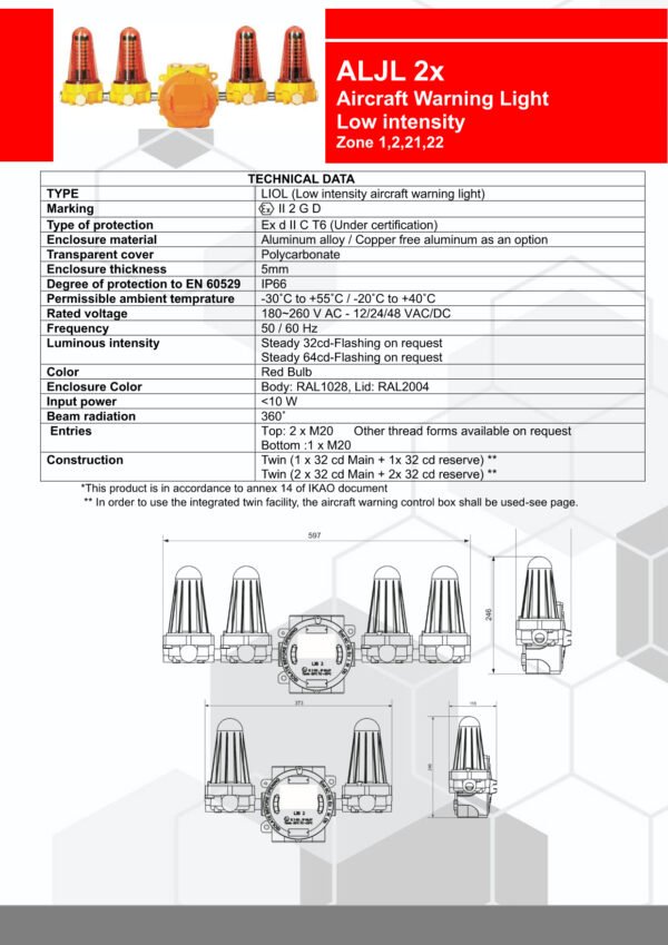 ALJM 2xAircraft Warning Light - Image 2